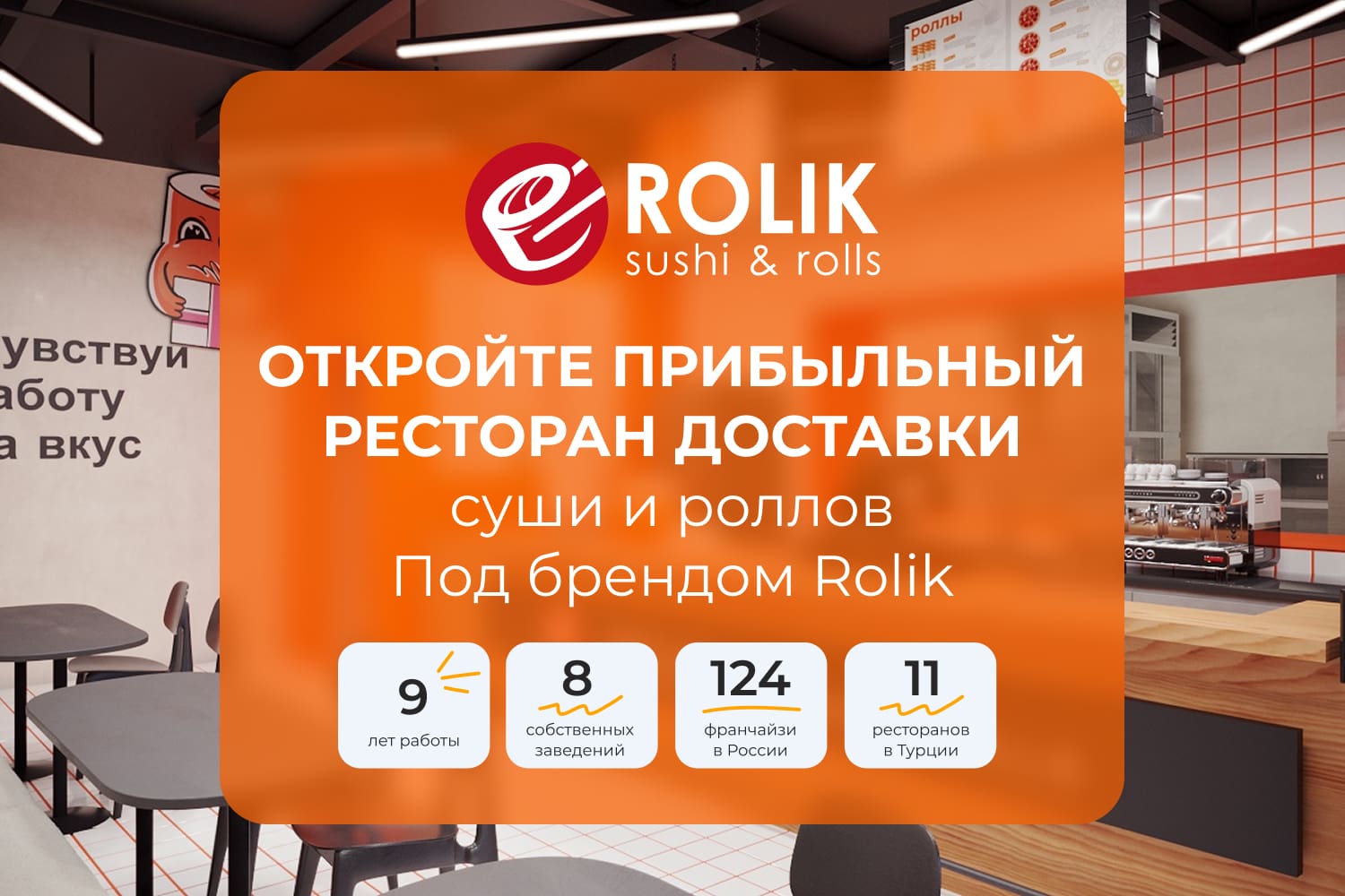 Франшиза ROLIK SUSHI – доставка суши, роллов, пиццы и wok